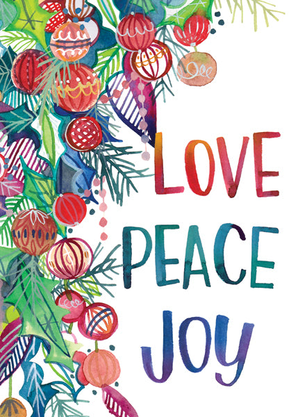 HOLIDAY BANNER - peace, love, and joy christmas outlet card - printed christmas card